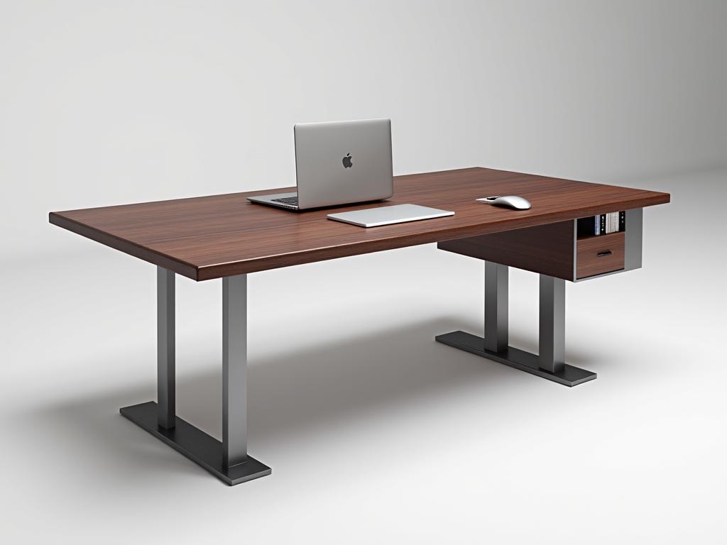 Sleek walnut executive desk